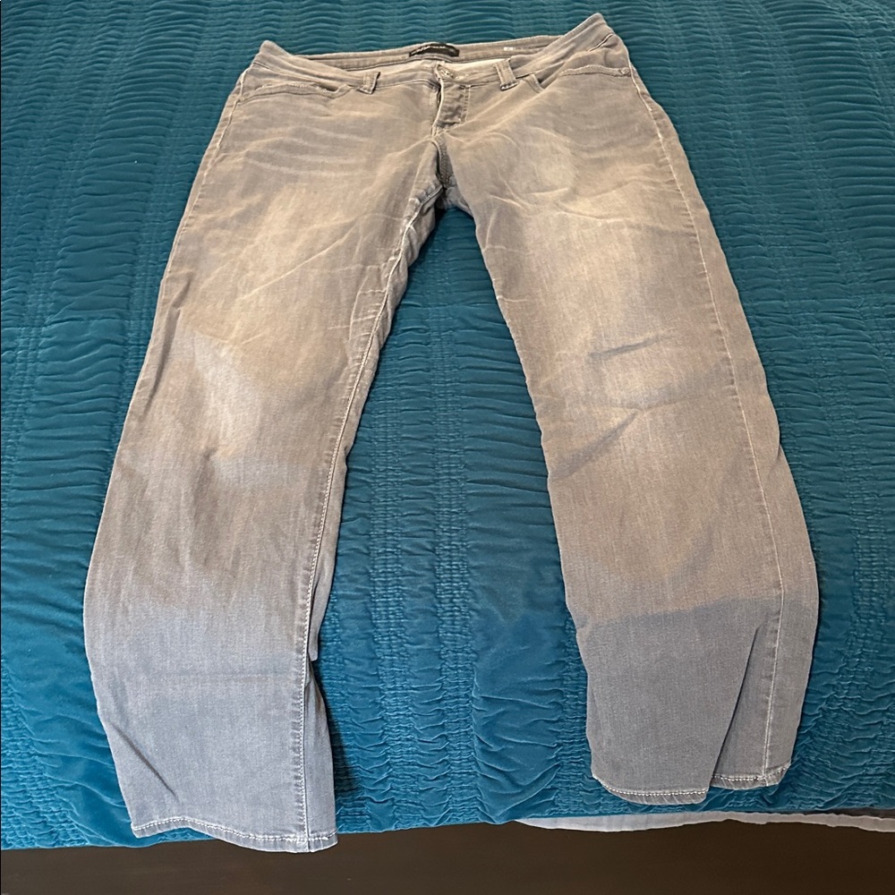 Lee Womens Light Gray Relaxed Jeans